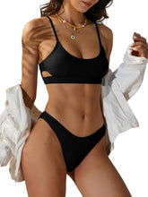 Ribbed-High-Cut-Bikini-Black
